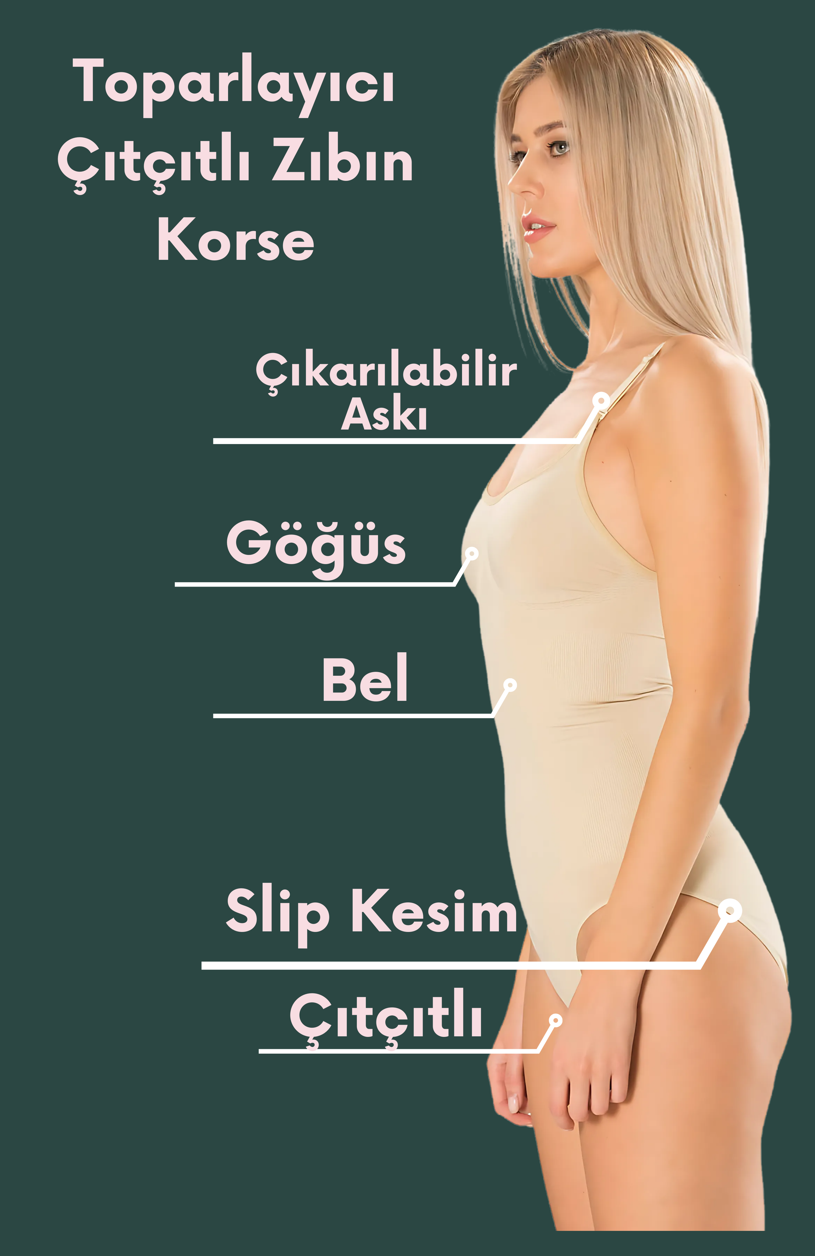 Ten Slip Zıbın Korse Body Atlet