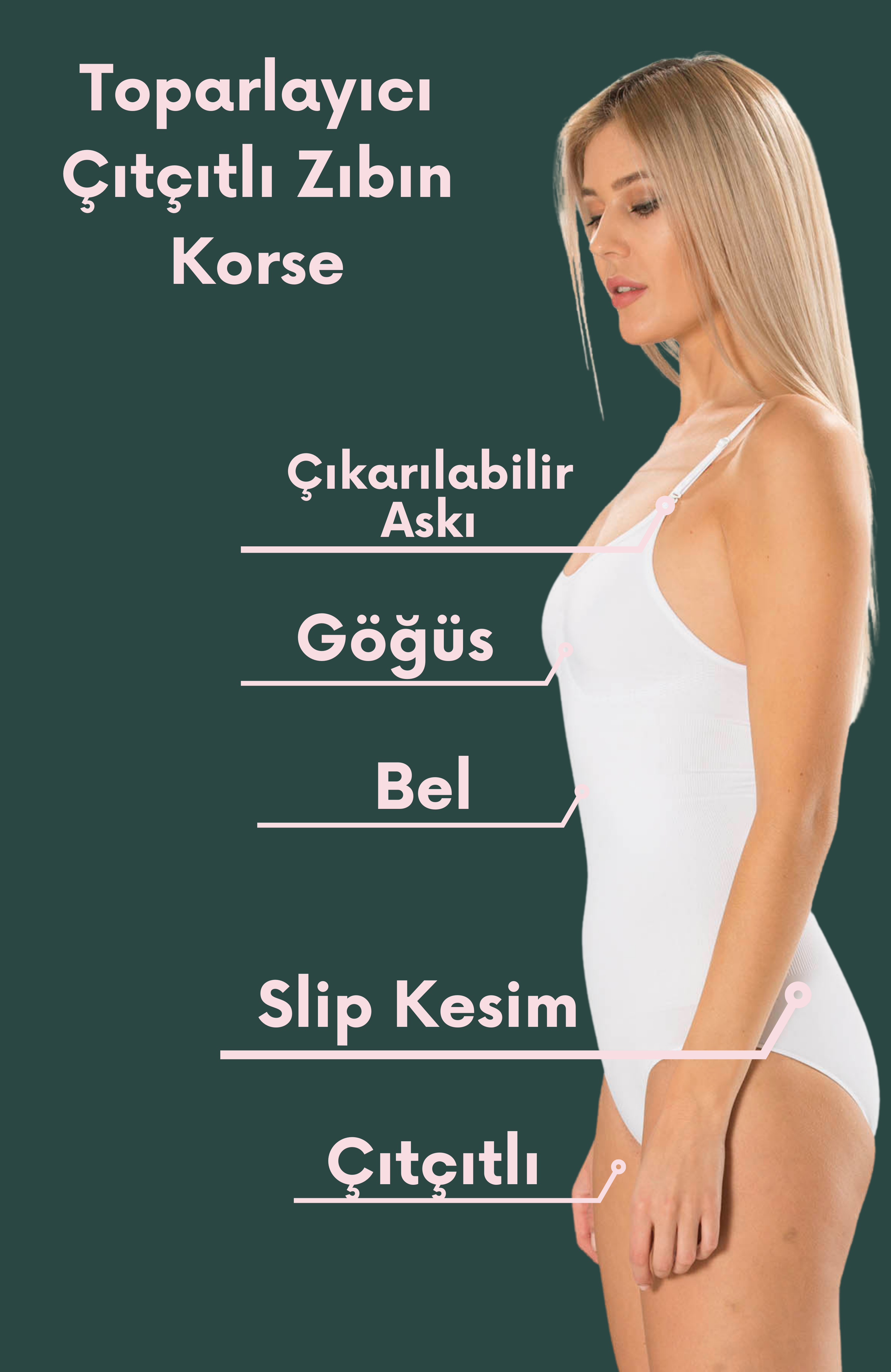 Beyaz Slip Zıbın Korse Body Atlet