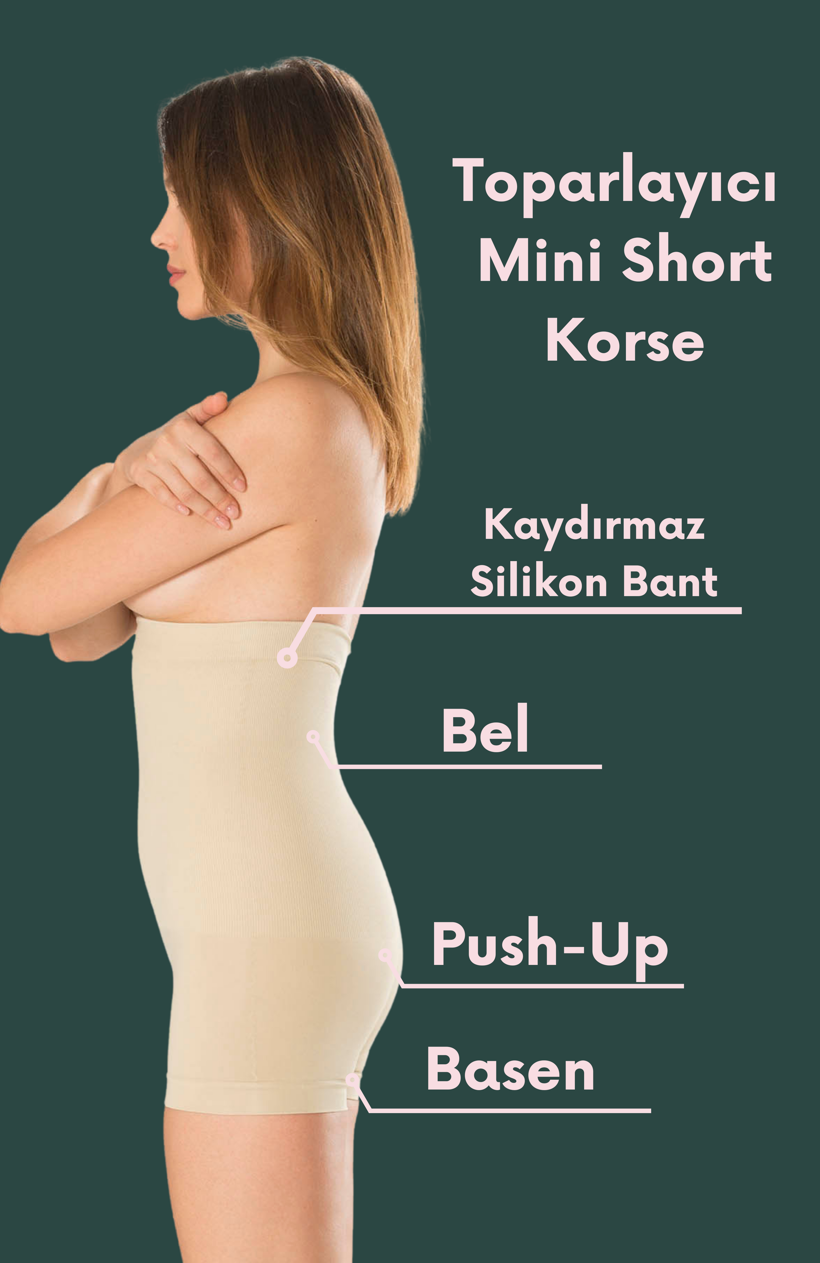 Ten Mini Boxer/Şort Korse Ekstra Yüksek Bel