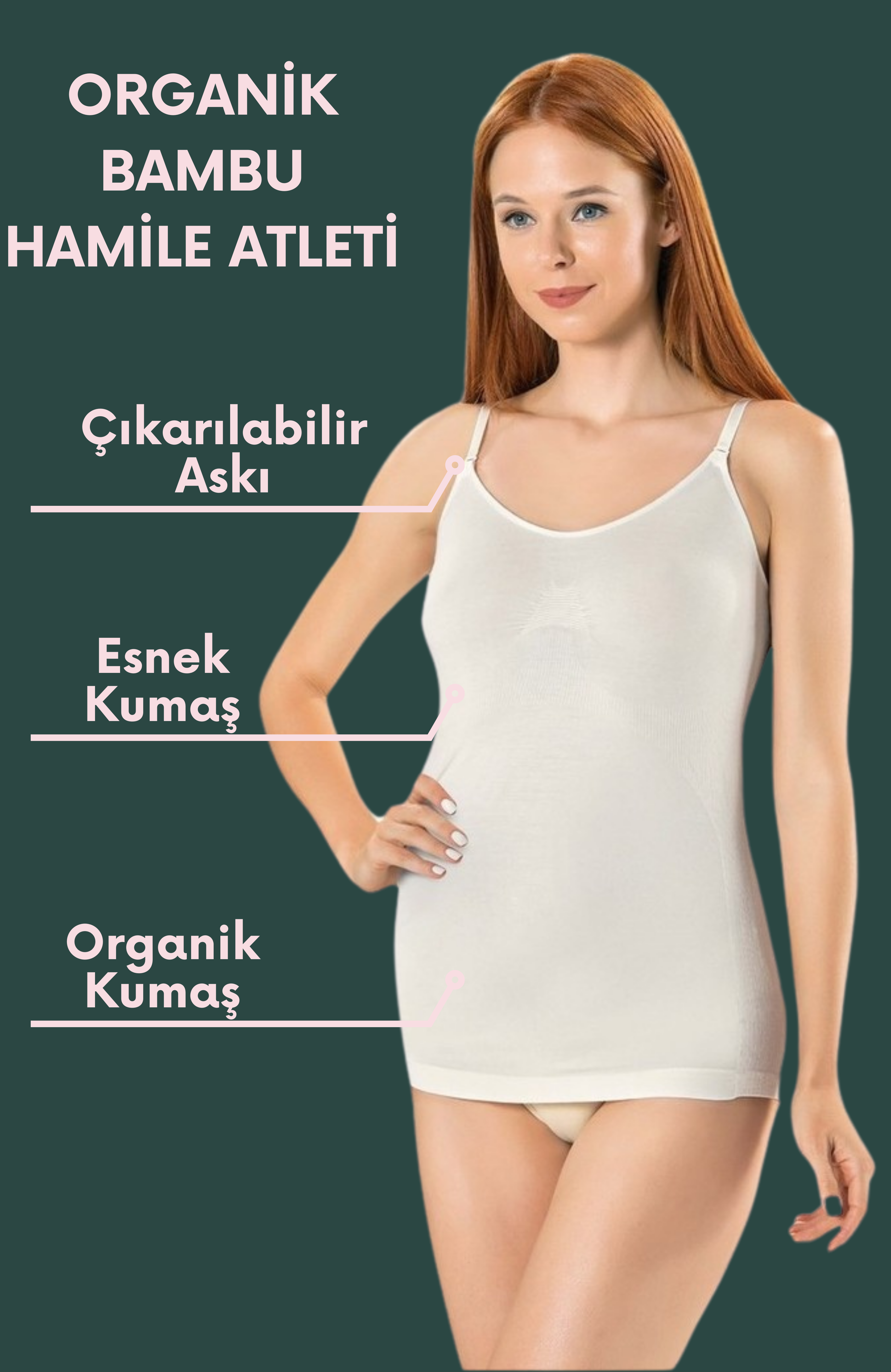 Destekli Hamile Atlet Modeli Bambu Kumaş