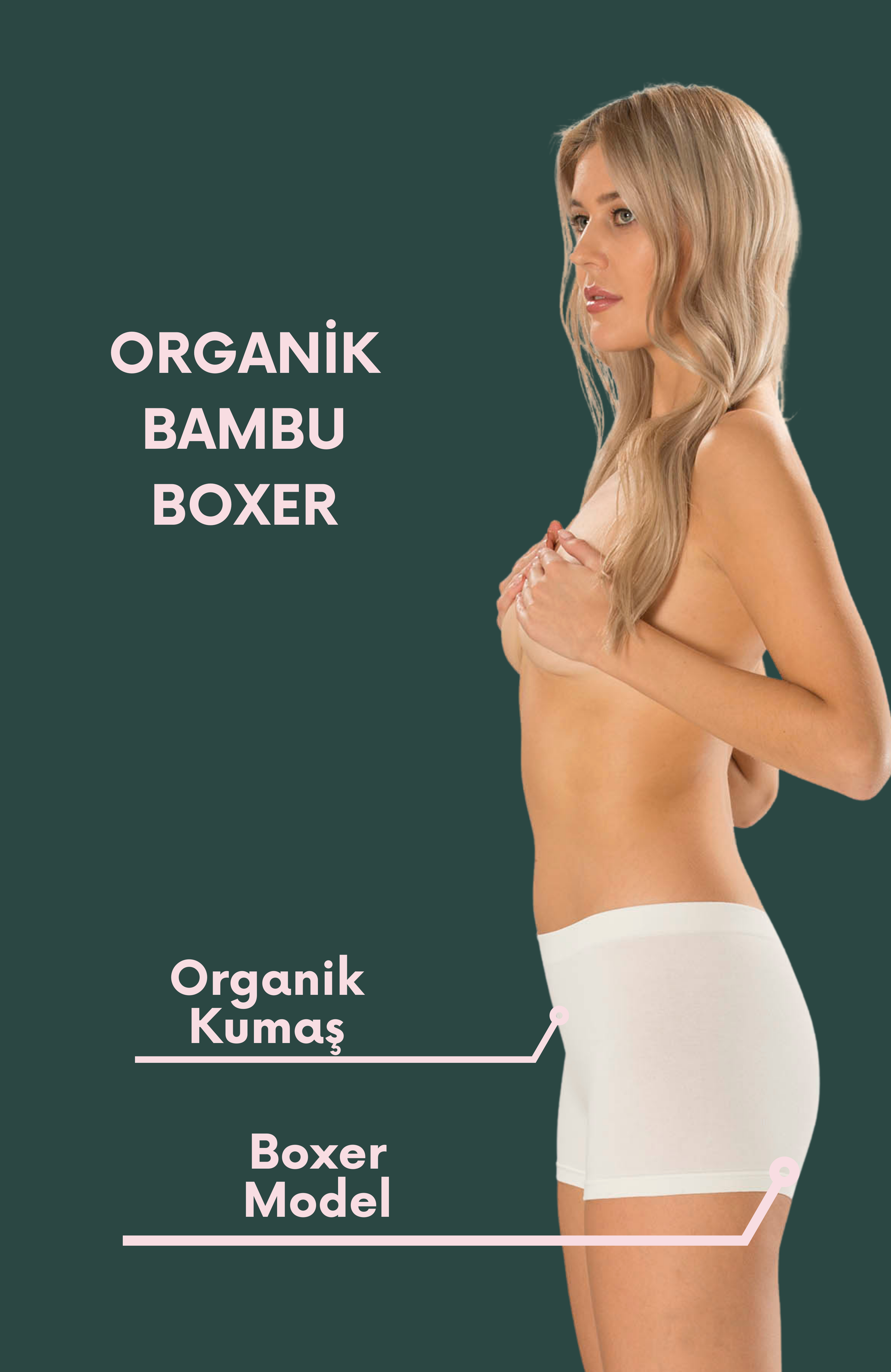 Beyaz Boxer/Külot Bambu Kumaş