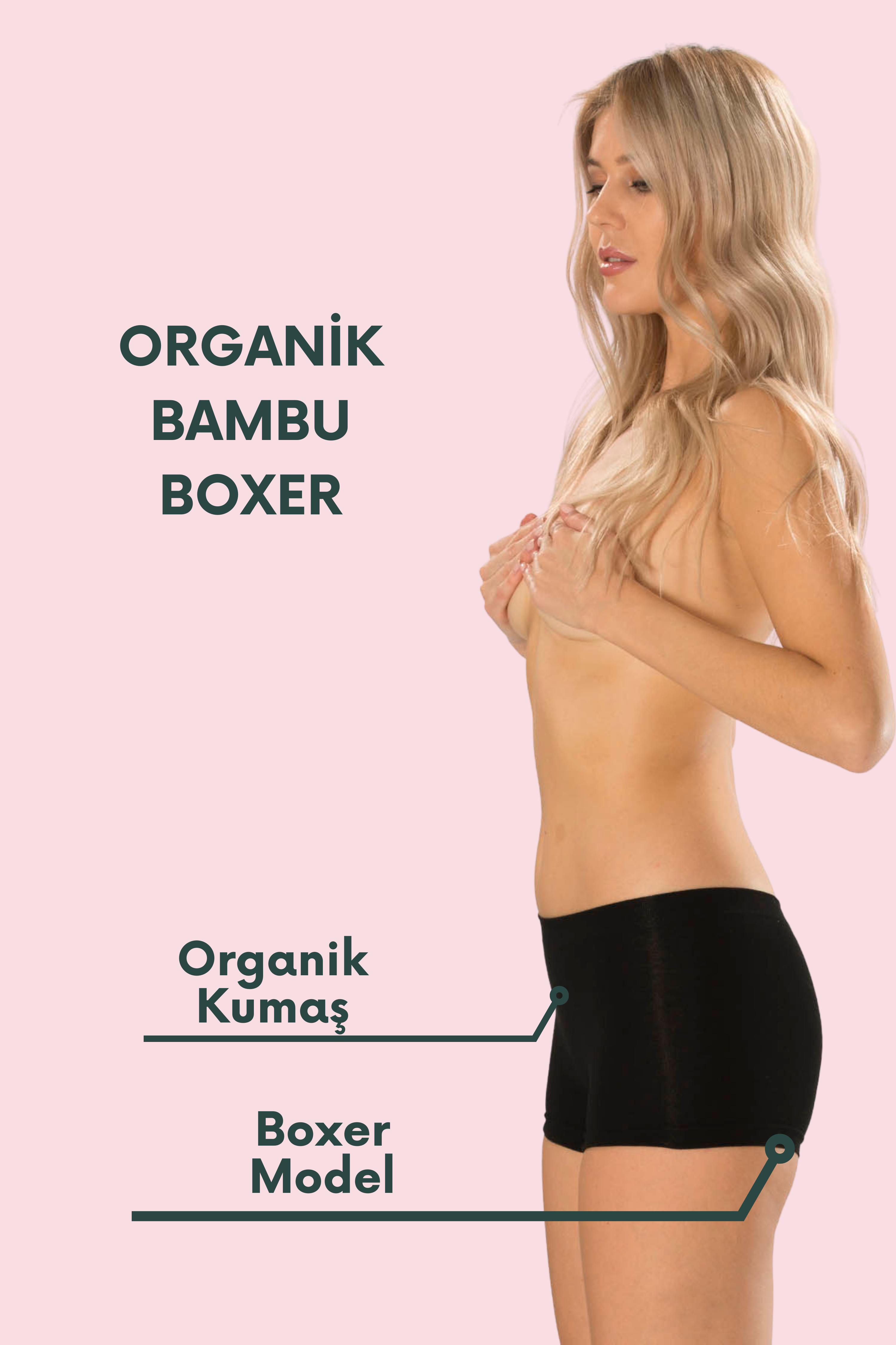 Siyah Boxer/Külot Bambu Kumaş