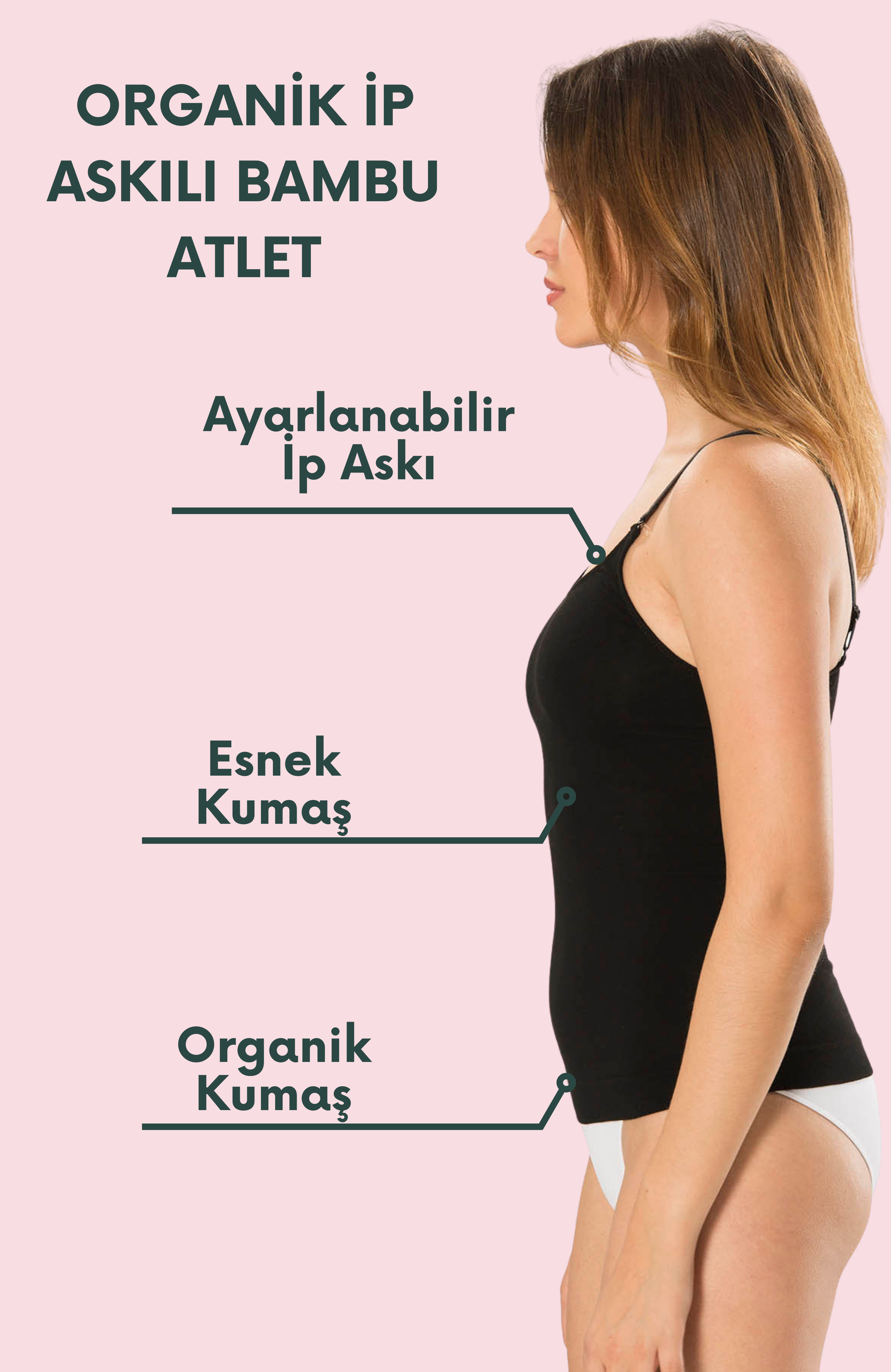 Siyah Atlet Bambu Kumaş