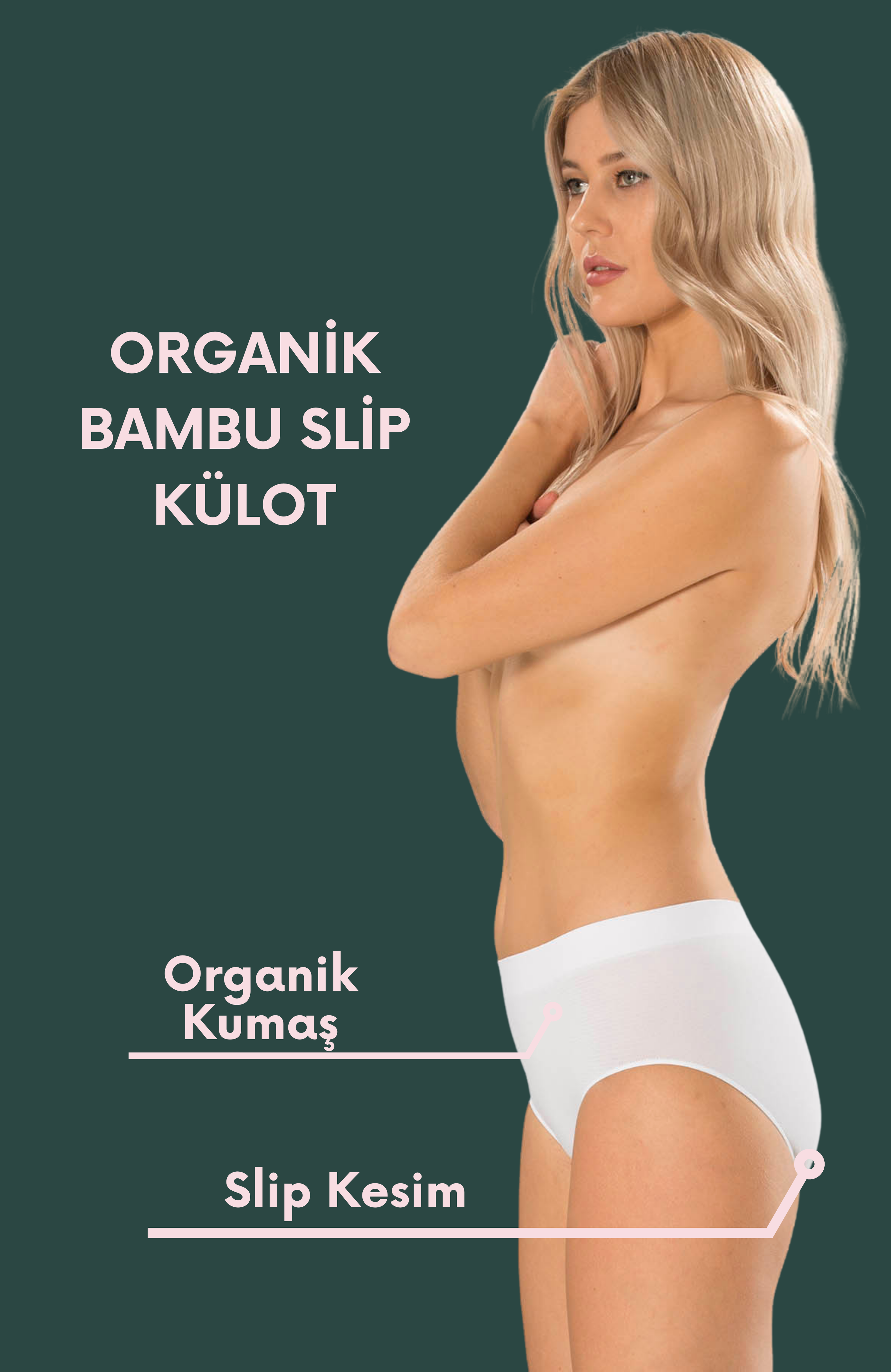 Beyaz Slip Külot Bambu Kumaş