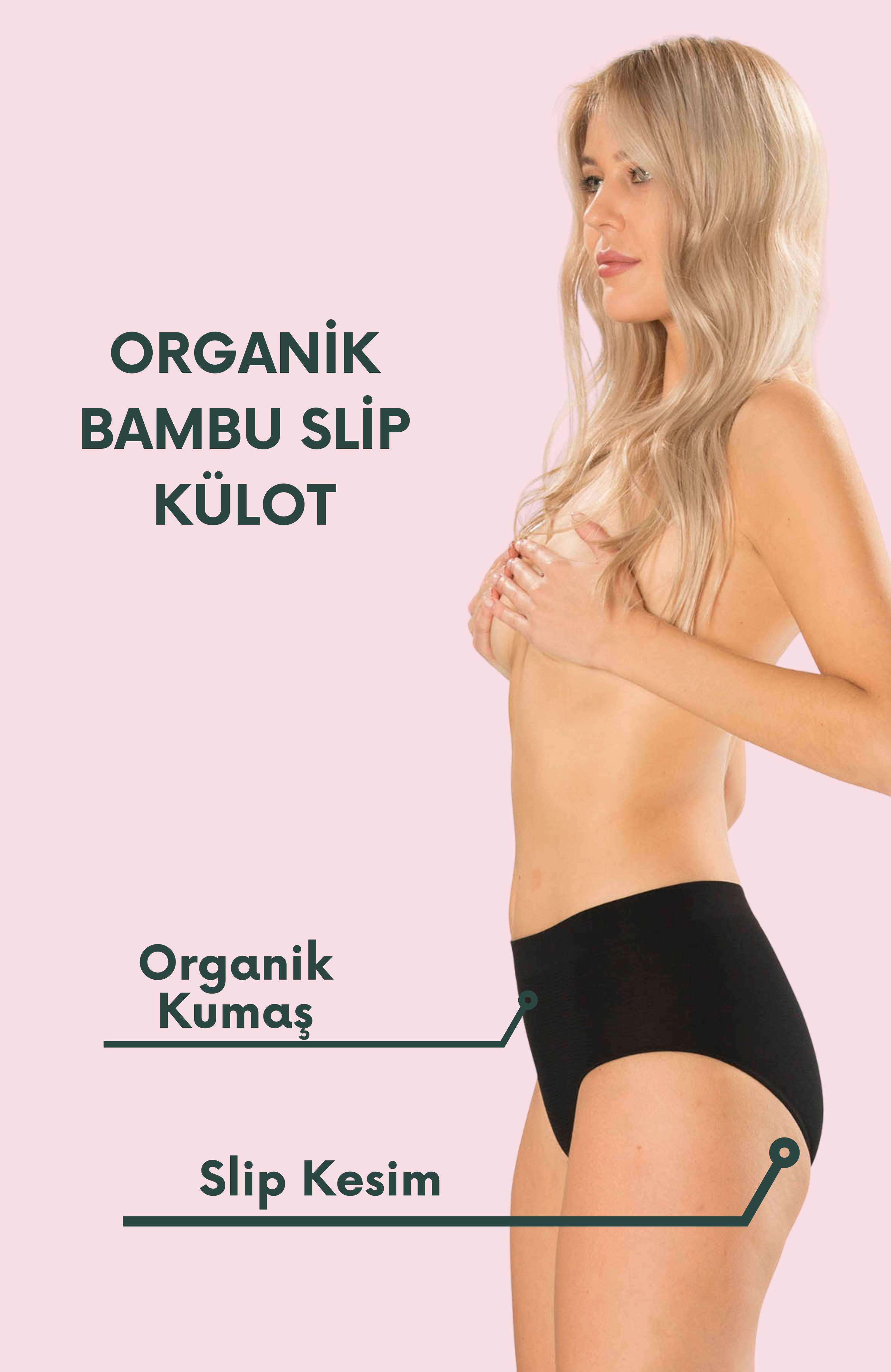 Siyah Slip Külot Bambu Kumaş